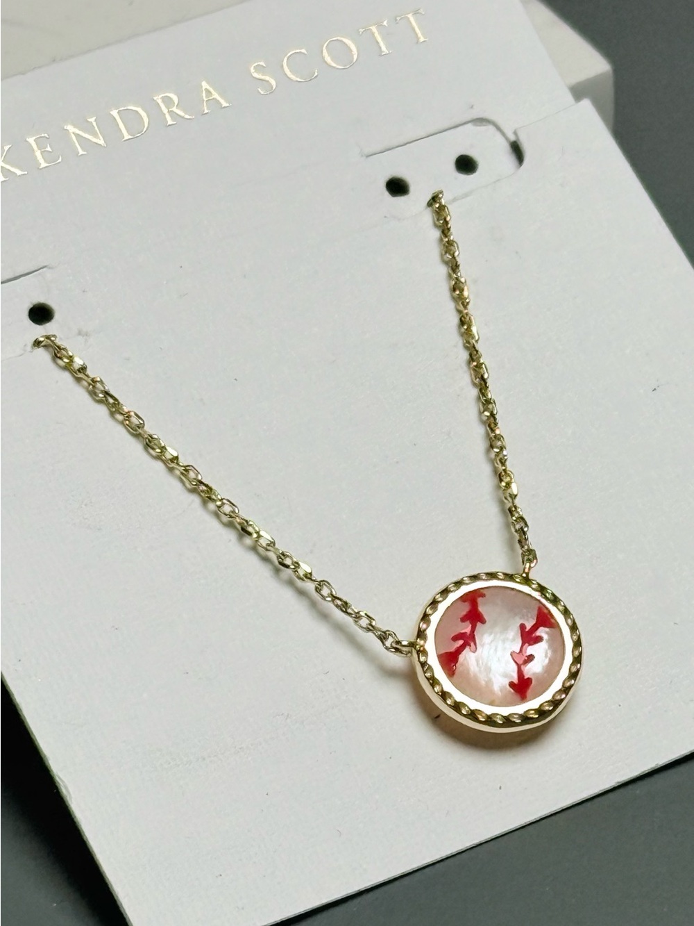 Kendra Scott Baseball Gold Necklace